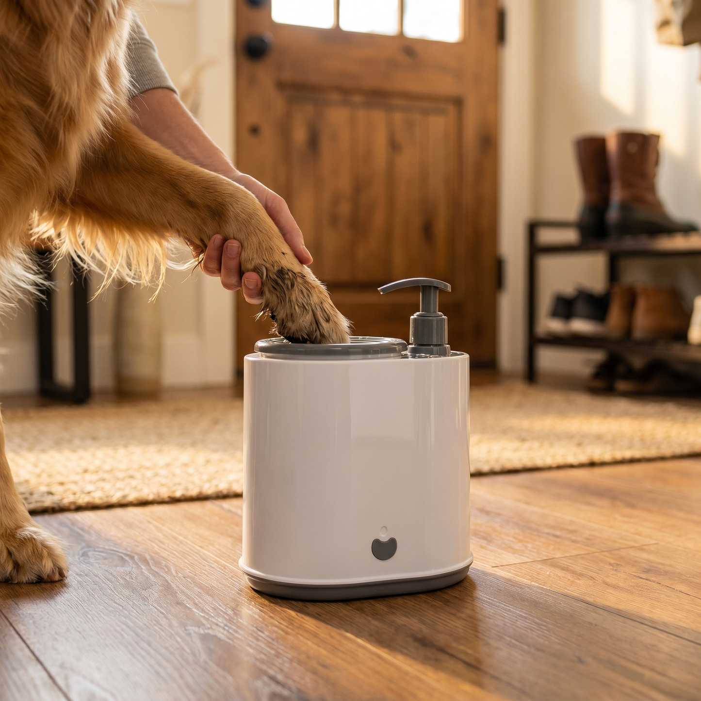 WoofWash Pro — Electric Paw Cleaner with Soap Dispenser
