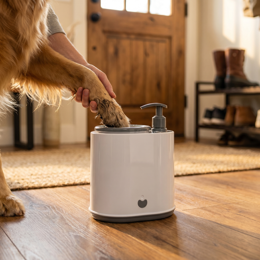 WoofWash Pro — Electric Paw Cleaner with Soap Dispenser